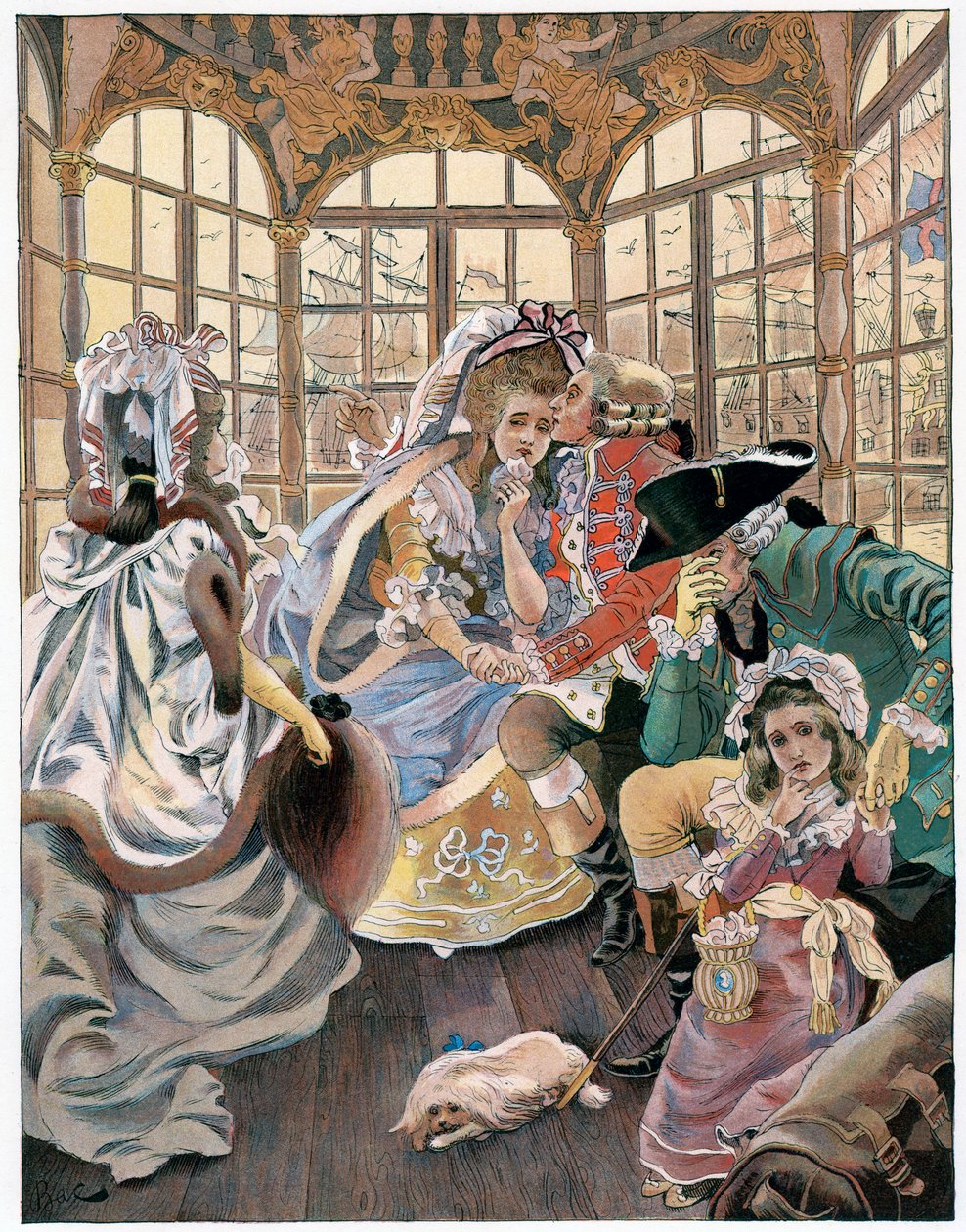 Utvandringen under revolusjonen, 1700-tallet, c1880-1950. av Ferdinand Sigismund Bac