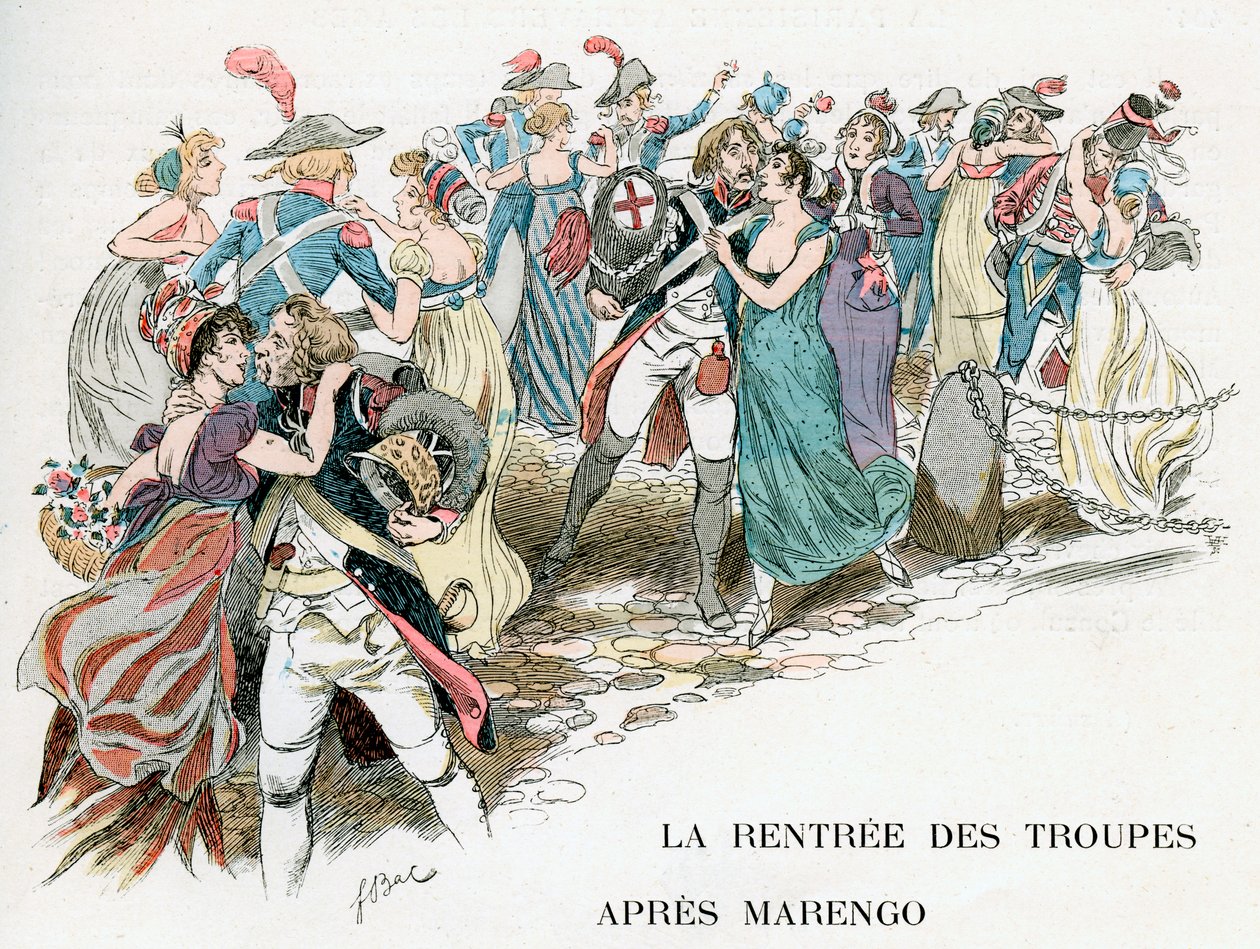 Tilbakekomsten av franske tropper fra Marengo, 1800, c1870-1950 av Ferdinand Sigismund Bac