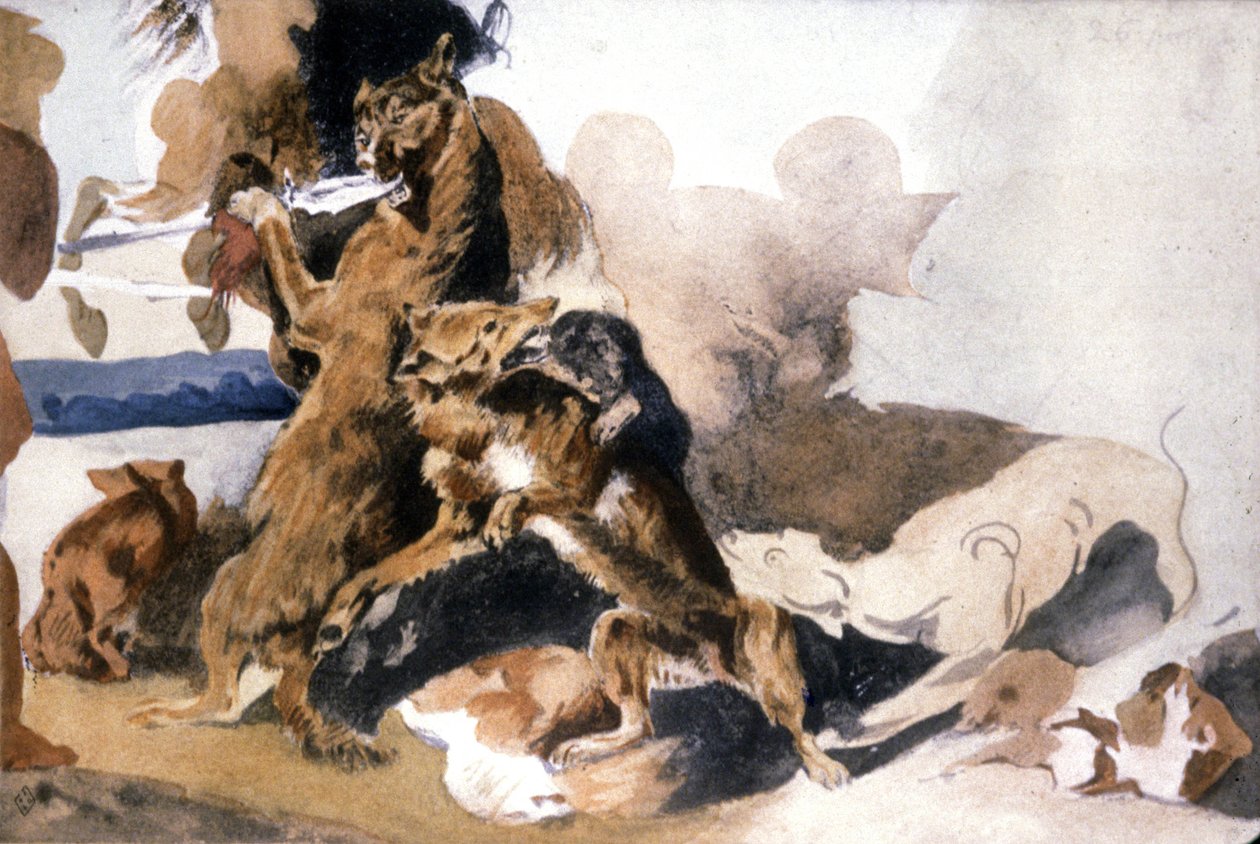 ulver av Ferdinand Victor Eugene (after) Delacroix