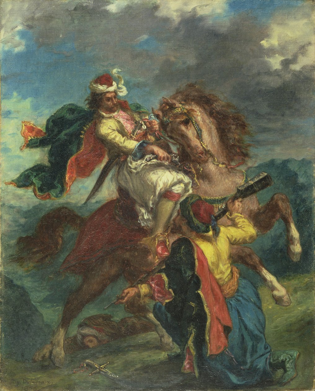 En tyrker overgir seg til en gresk rytter, 1856 av Ferdinand Victor Eugene Delacroix
