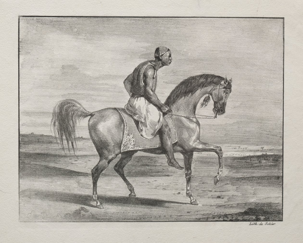 Afrikaner til hest, 1823. av Ferdinand Victor Eugene Delacroix