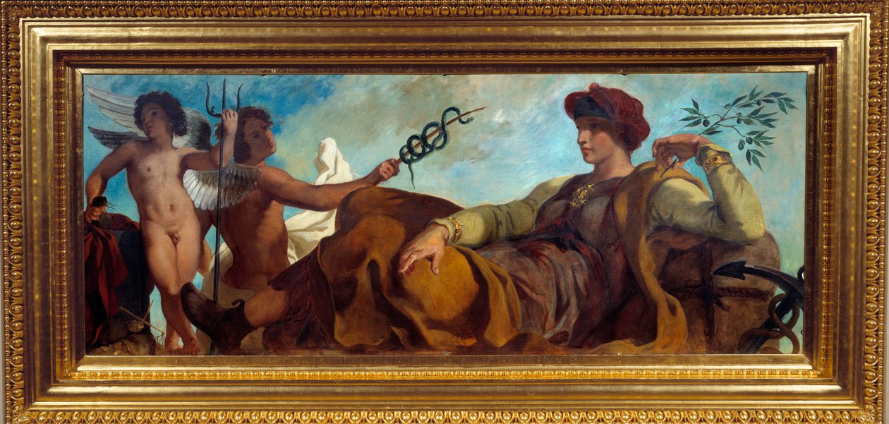 Allegory of the Painting Industry av Eugene Delacroix (1798-1863) av Ferdinand Victor Eugene Delacroix