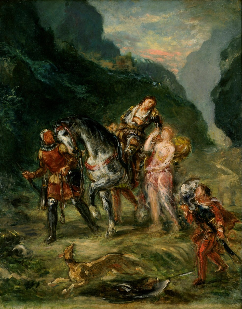 Angelica og den sårede Medoro, ca. 1860 (olje på lerret) av Ferdinand Victor Eugene Delacroix