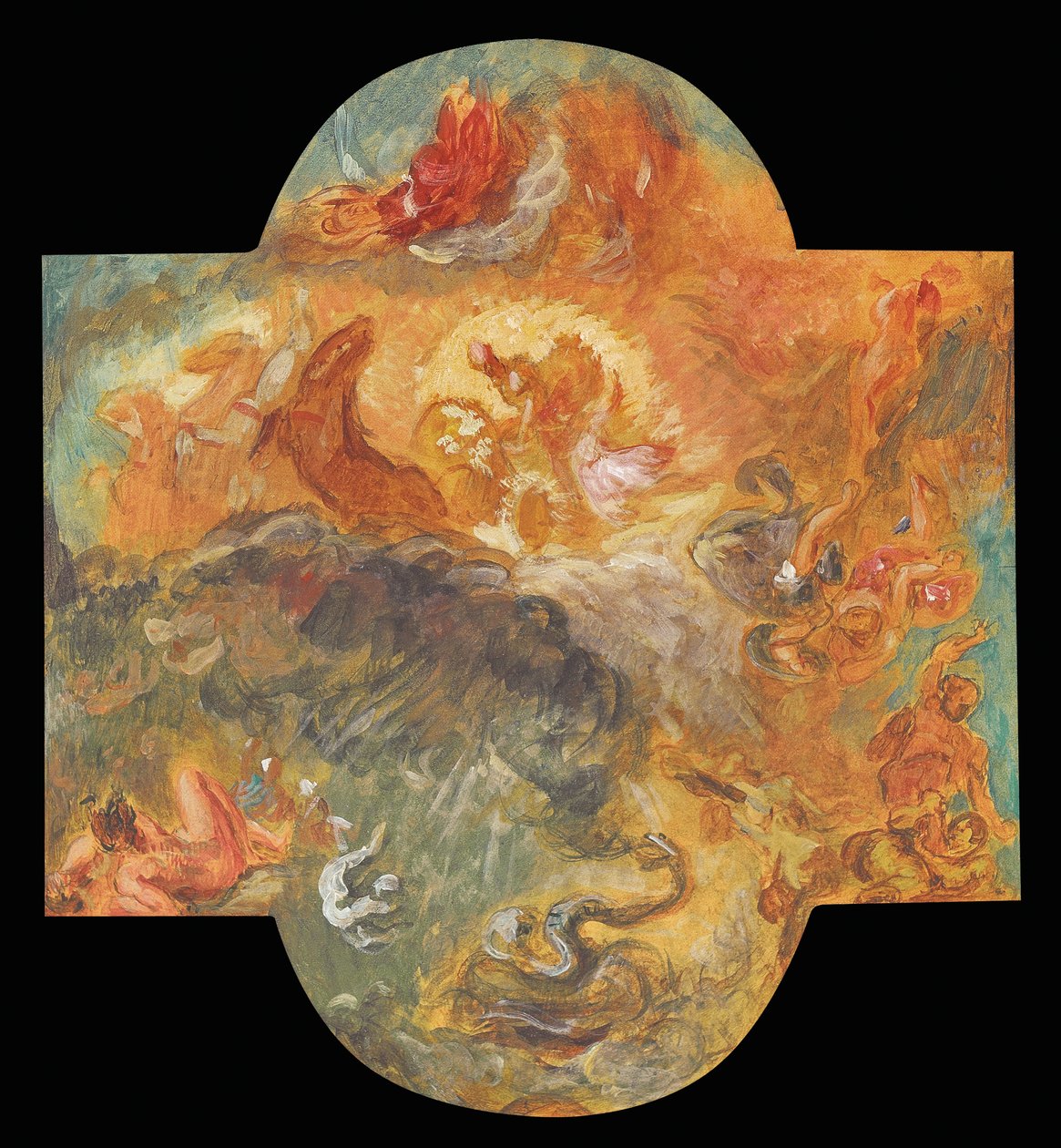 Apollo dreper Python, 1850 av Ferdinand Victor Eugene Delacroix