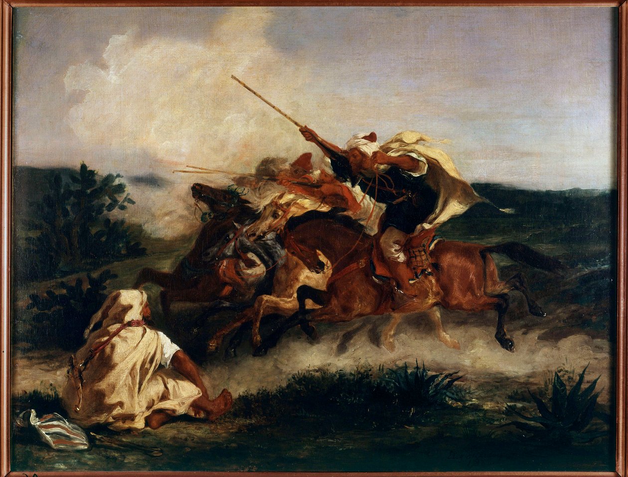 Arabisk Fantasia-maleri av Eugene Delacroix (1798-1863) 1832 av Ferdinand Victor Eugene Delacroix