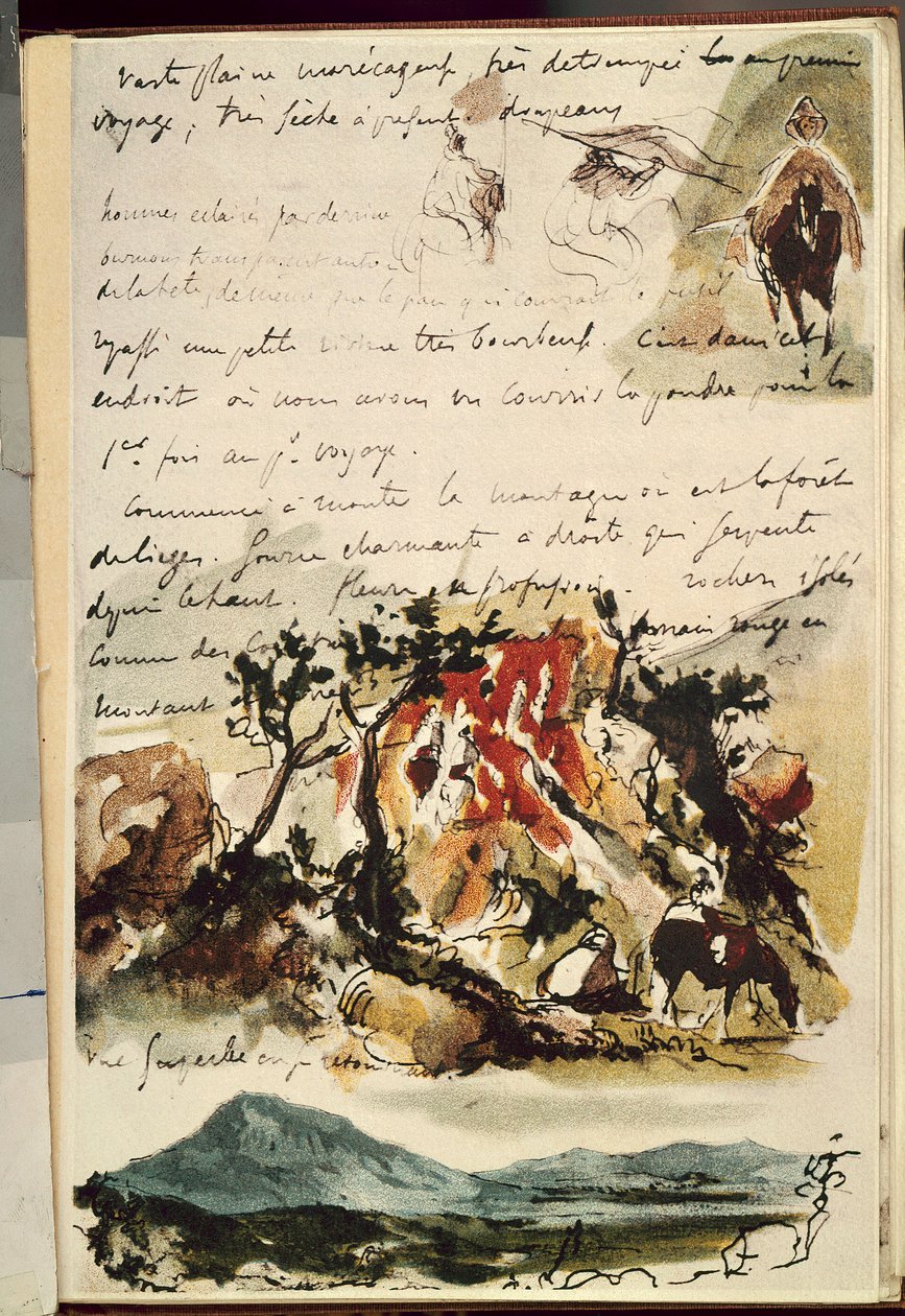 Dokumenter fra Marokko. Tegning av Eugene Delacroix (1798-1863) av Ferdinand Victor Eugene Delacroix