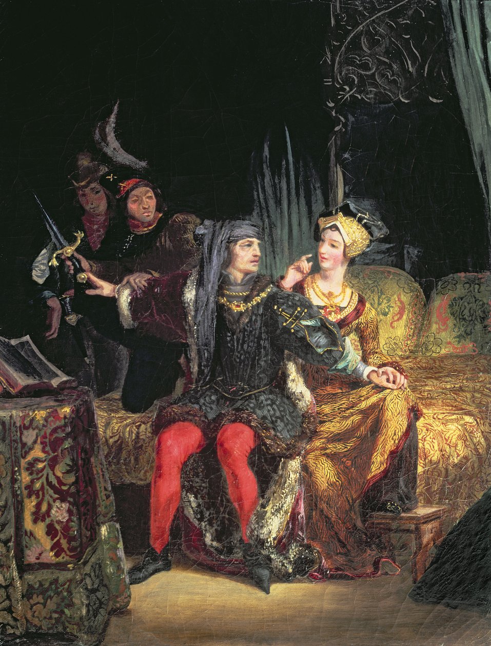 Charles VI (1380-1422) og Odette de Champdivers, ca. 1824-26 av Ferdinand Victor Eugene Delacroix