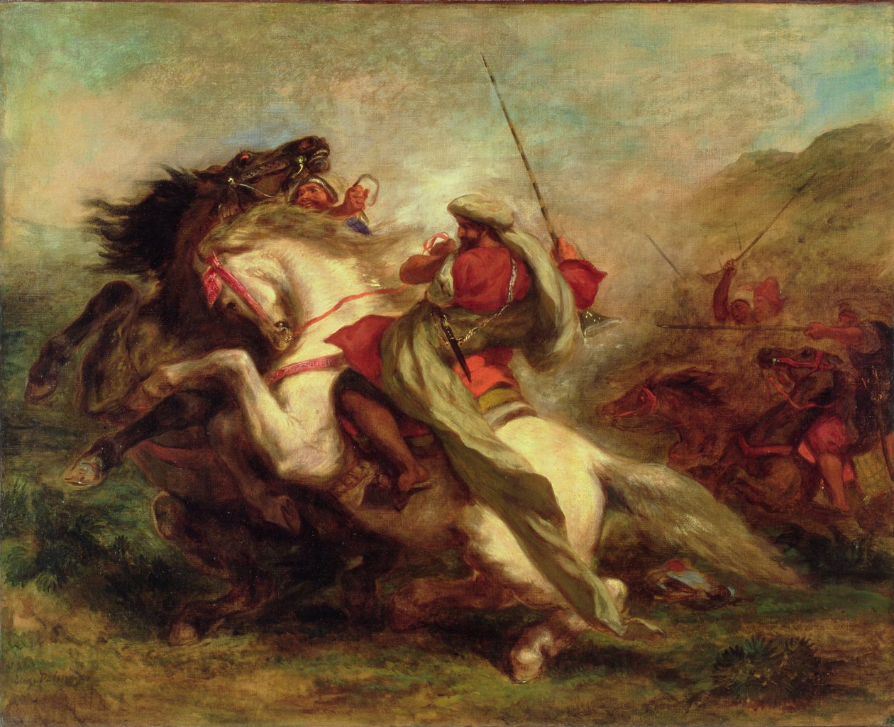 Kollisjon av mauriske ryttere, 1843-44 av Ferdinand Victor Eugene Delacroix