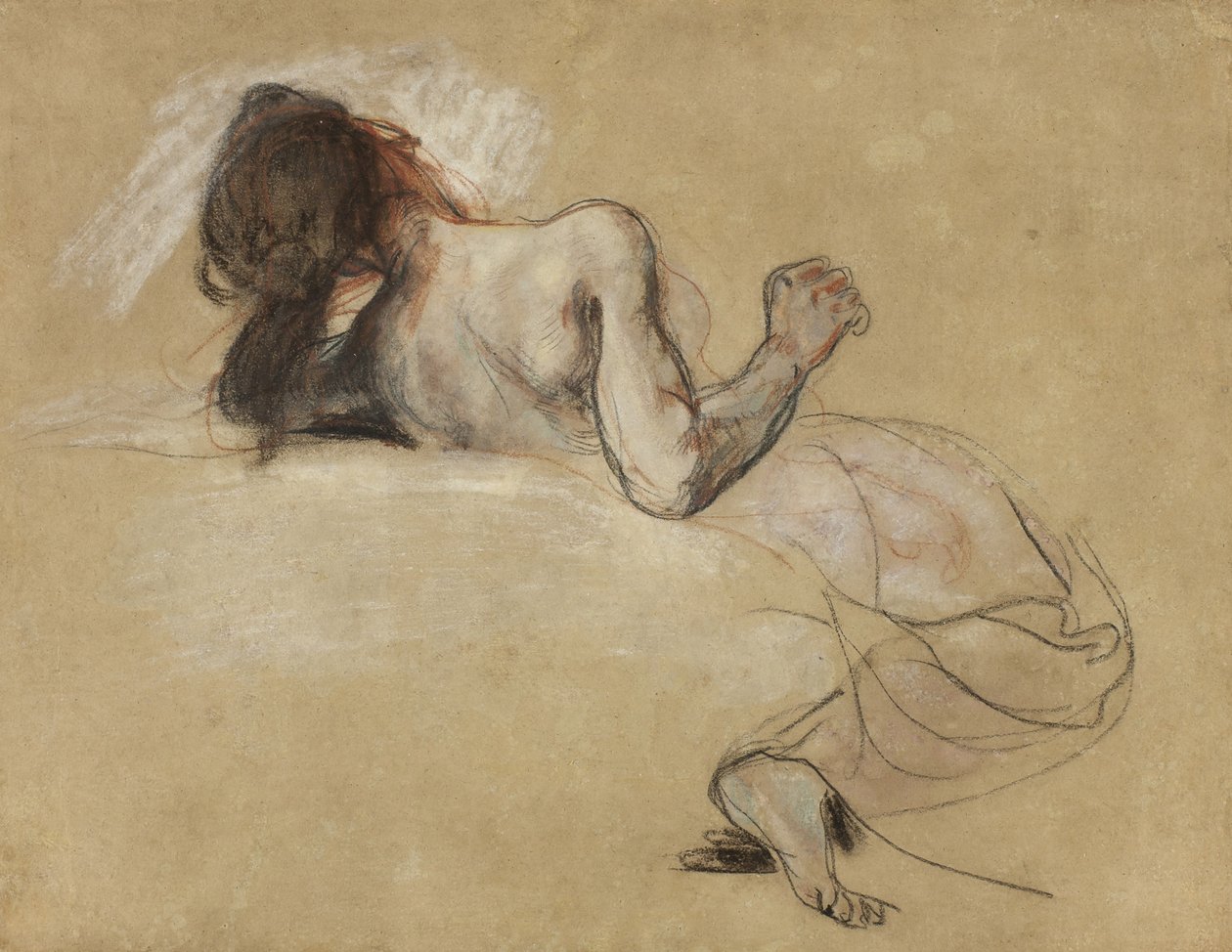 Hukende kvinne, 1827 av Ferdinand Victor Eugene Delacroix