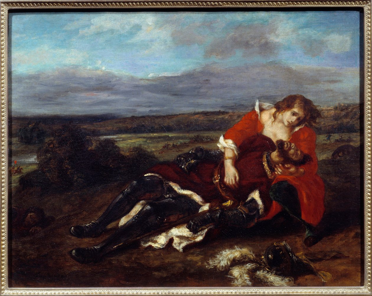 Laras død. Maleri av Eugene Delacroix (1798-1863) av Ferdinand Victor Eugene Delacroix