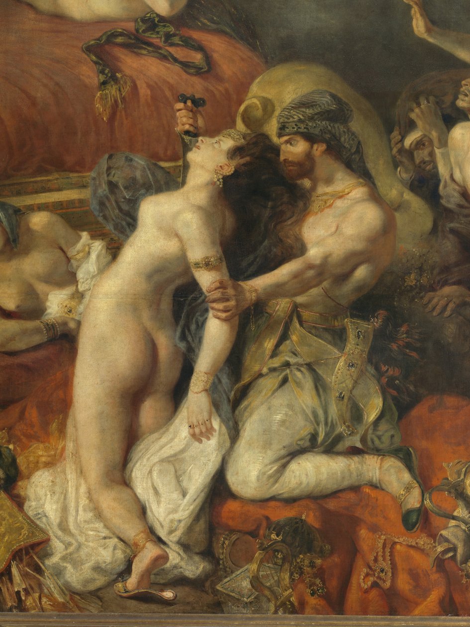 Detalj: Sardanapales død av Ferdinand Victor Eugene Delacroix