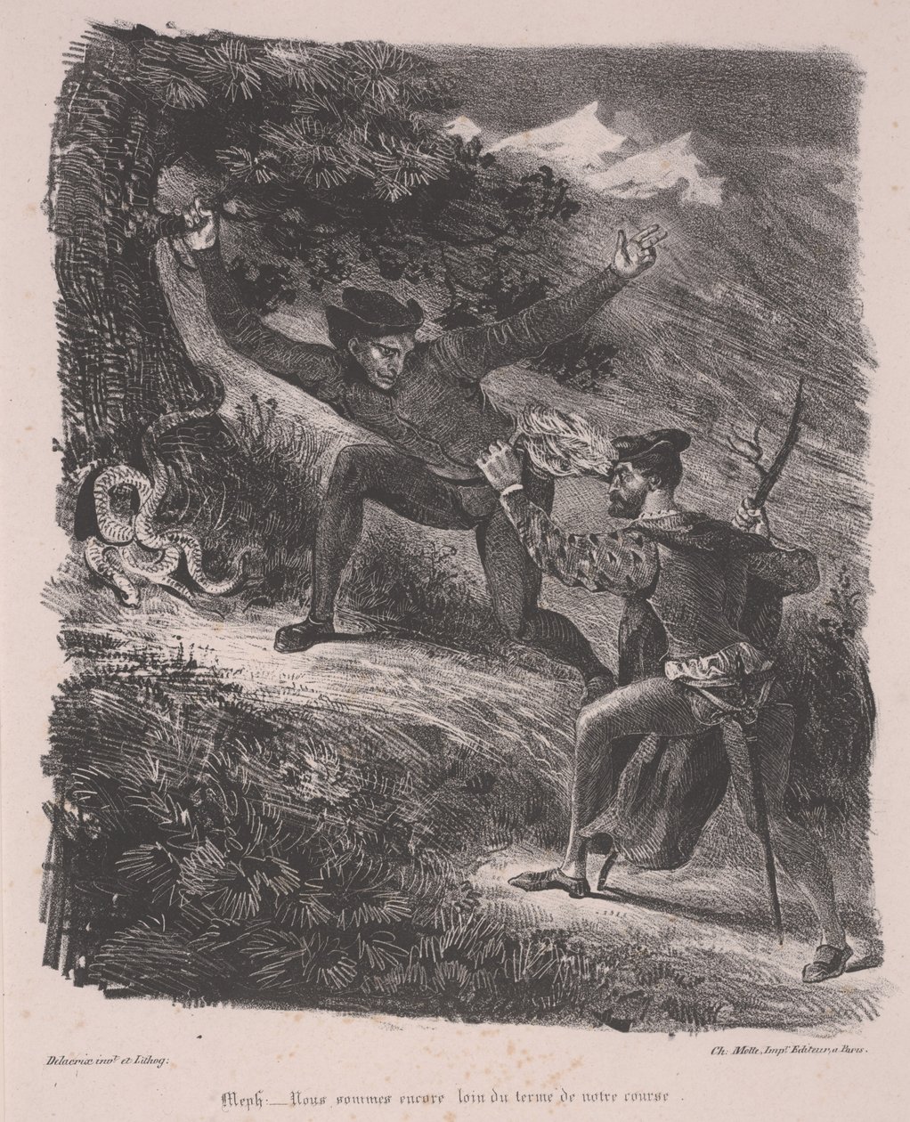 Faust og Mephistopheles i Harz-fjellene av Ferdinand Victor Eugene Delacroix
