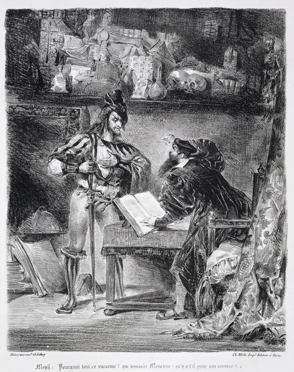 Første møte mellom Faust og Mephistopheles: `Why all this Noise