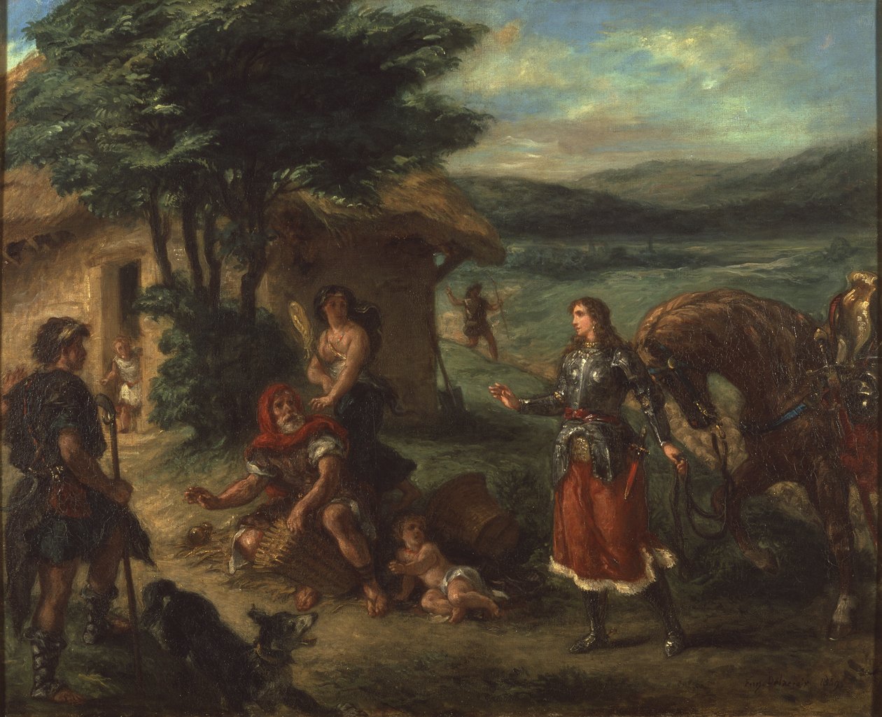 Herminie et les bergers - Erminia and the Shepherds, av Delacroix, Eugene av Ferdinand Victor Eugene Delacroix