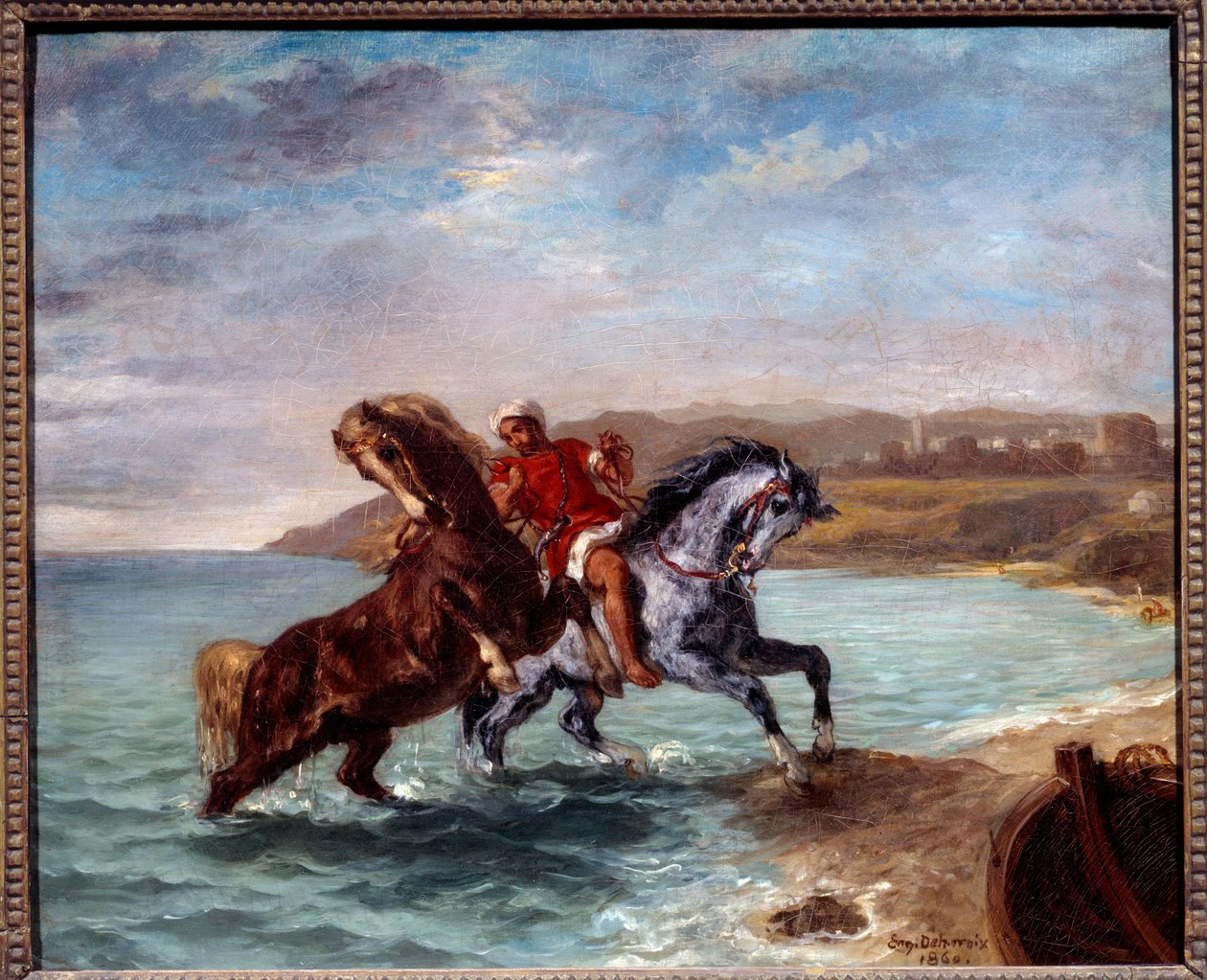 Hester som kommer opp av havet. Maleri av Eugene Delacroix (1798-1863) av Ferdinand Victor Eugene Delacroix