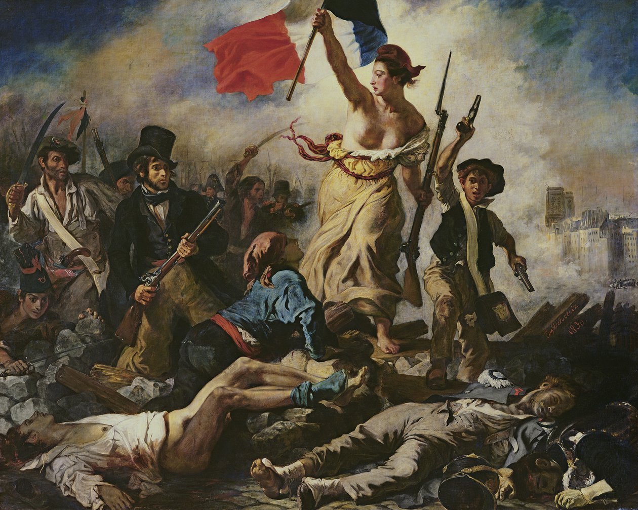 Liberty Leading the People, 28. juli 1830, ca. 1830-31 (olje på lerret) (for detaljer se 95120) av Ferdinand Victor Eugene Delacroix