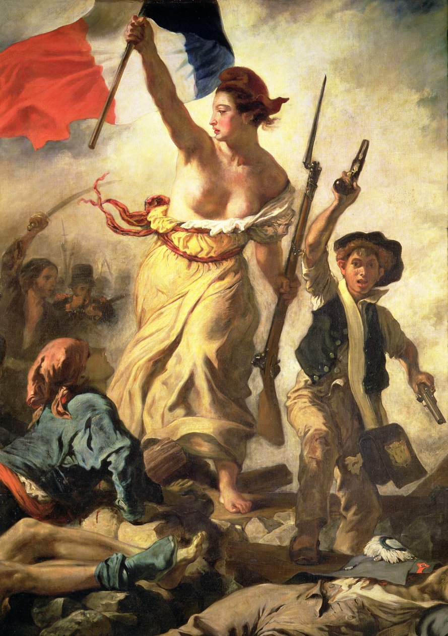 Liberty Leading the People, 28. juli 1830, ca. 1830-31 olje på lerret detalj av 3692 av Ferdinand Victor Eugene Delacroix