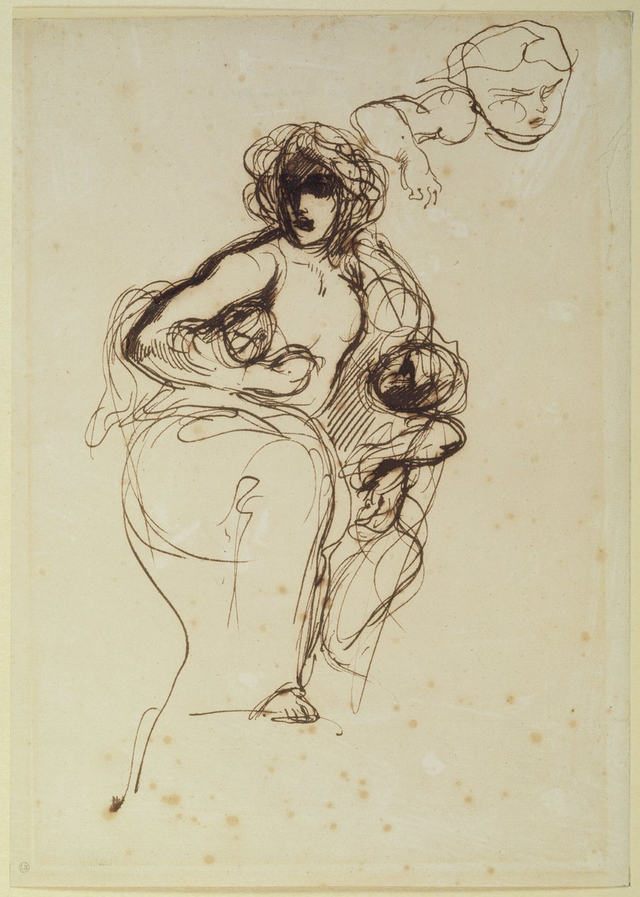 Medea, før 1838 av Ferdinand Victor Eugene Delacroix
