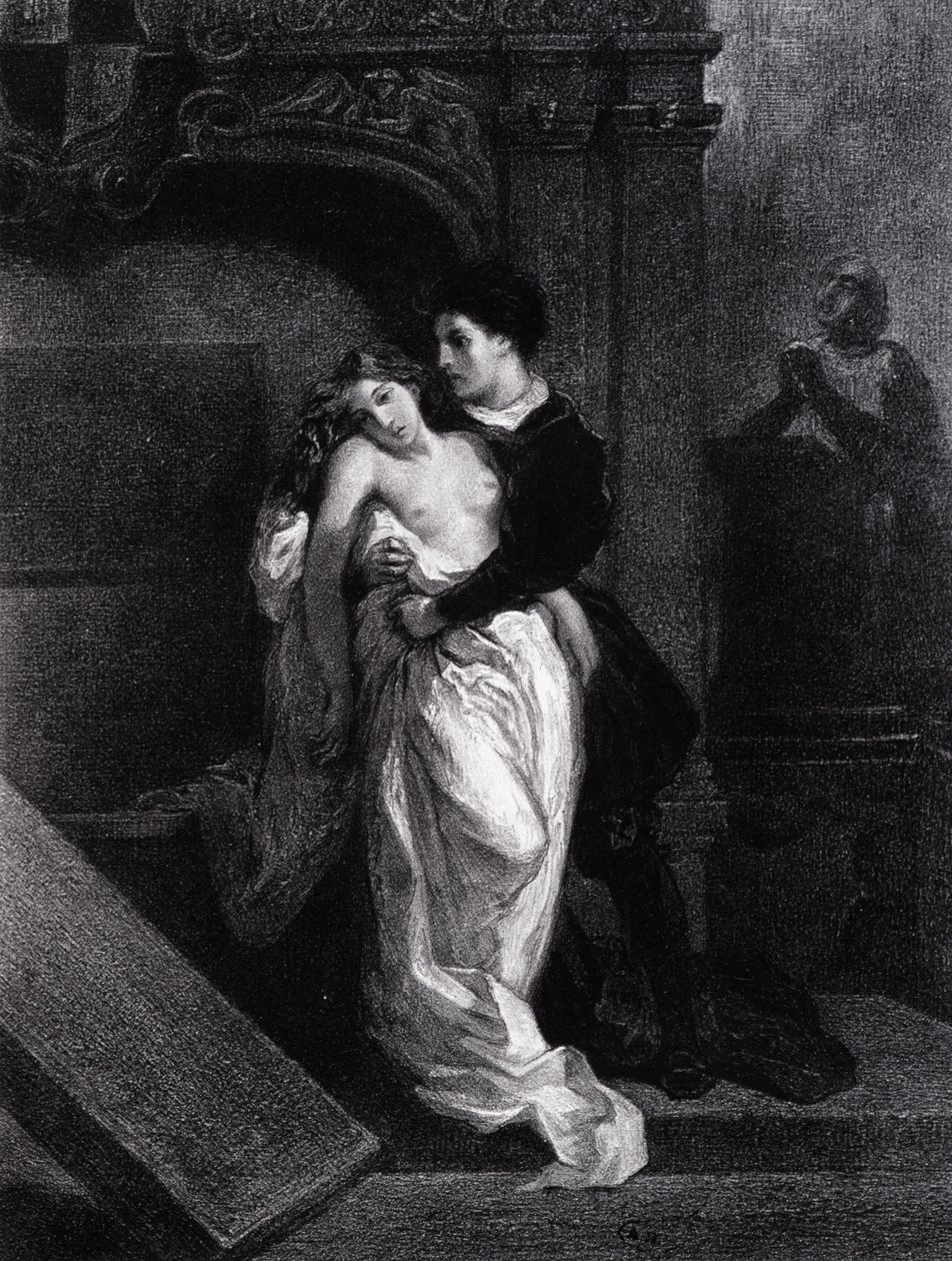 Romeo og Julie - gravering av Eugene Delacroix av Ferdinand Victor Eugene Delacroix