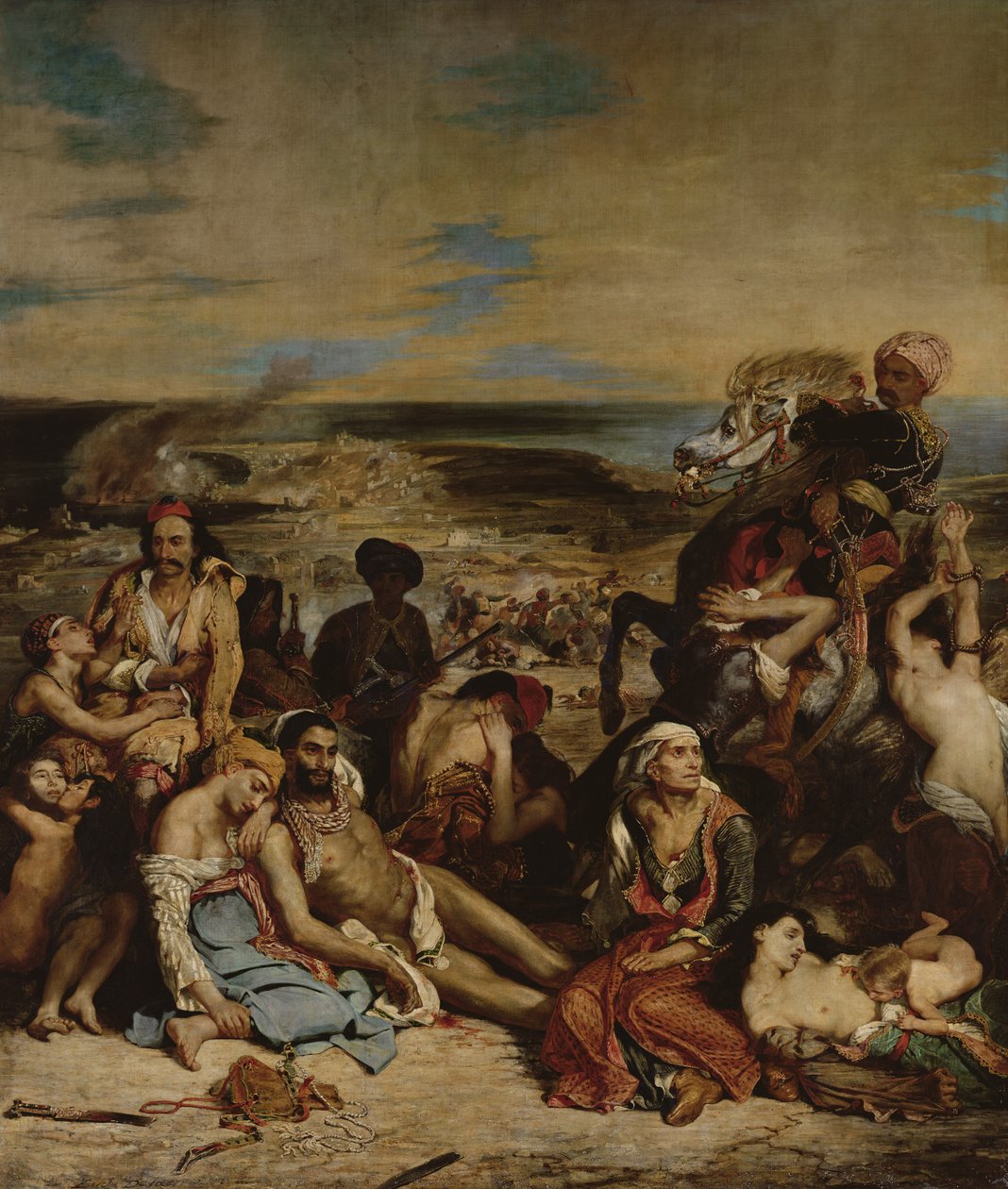 Scener fra massakren på Chios, 1822 av Ferdinand Victor Eugene Delacroix