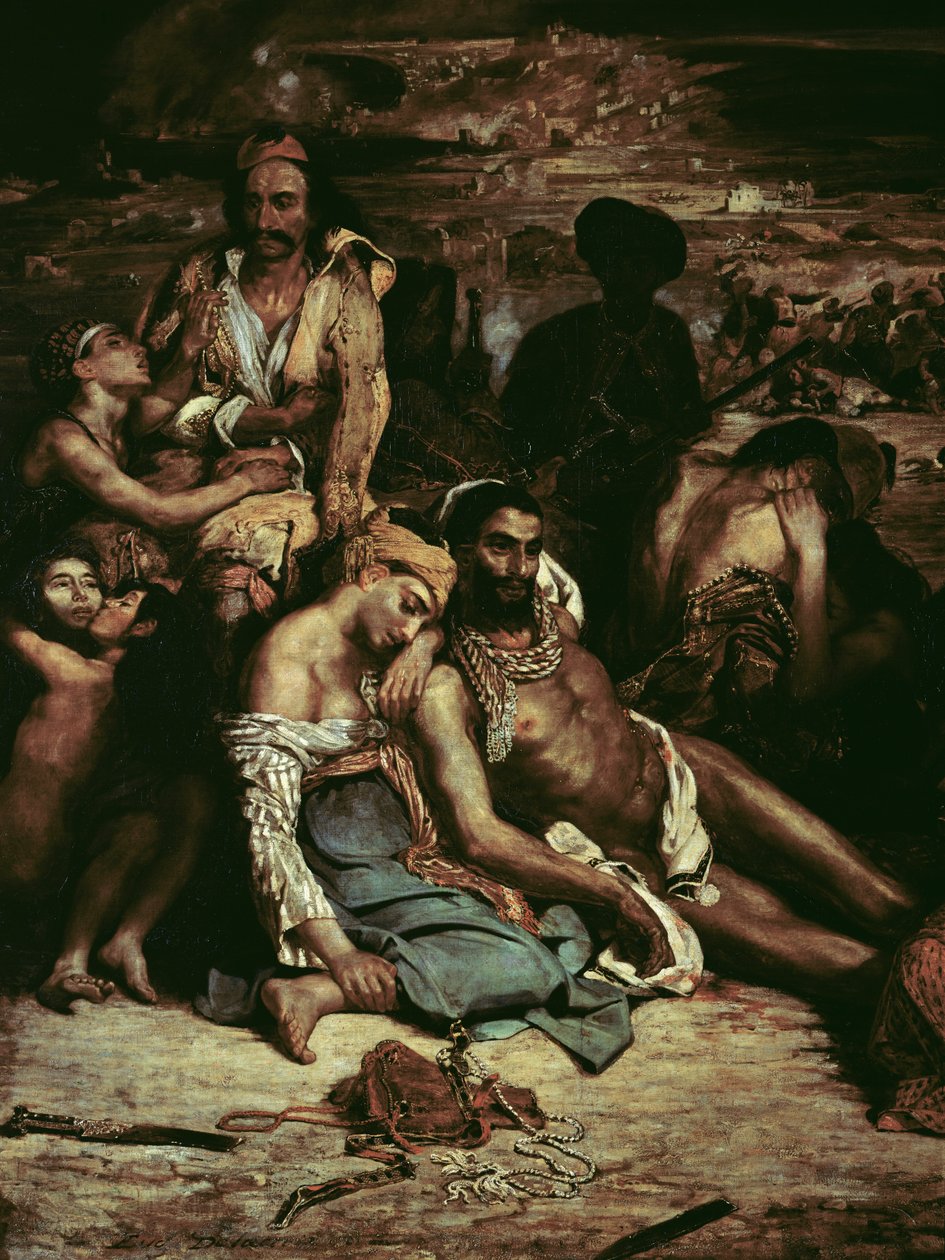 Scener fra massakren på Chios, 1822 olje på lerret detalj av 63566 av Ferdinand Victor Eugene Delacroix