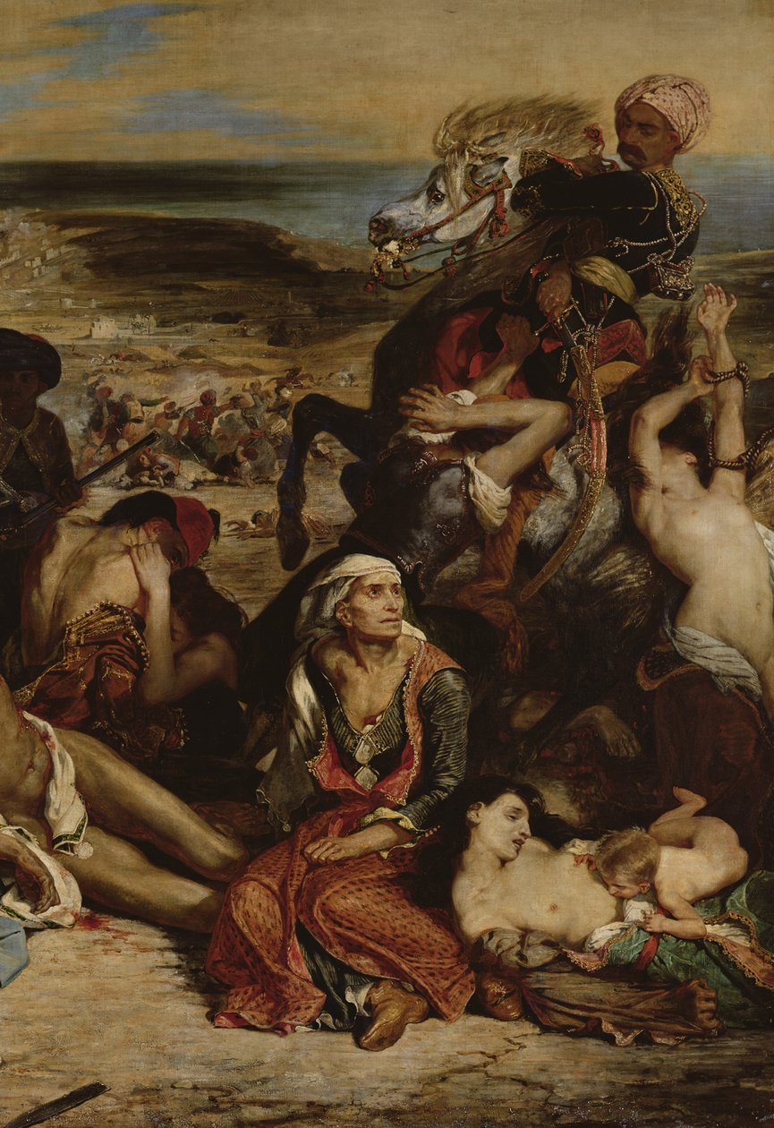 Scener fra massakren på Chios, 1822 olje på lerret detalj av 63566 av Ferdinand Victor Eugene Delacroix