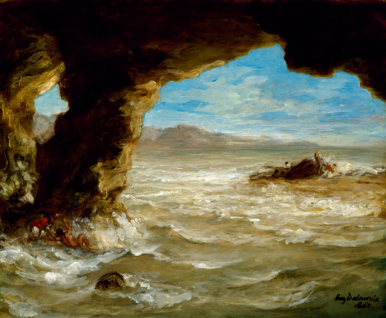 Forlis ved kysten, 1862 av Ferdinand Victor Eugene Delacroix