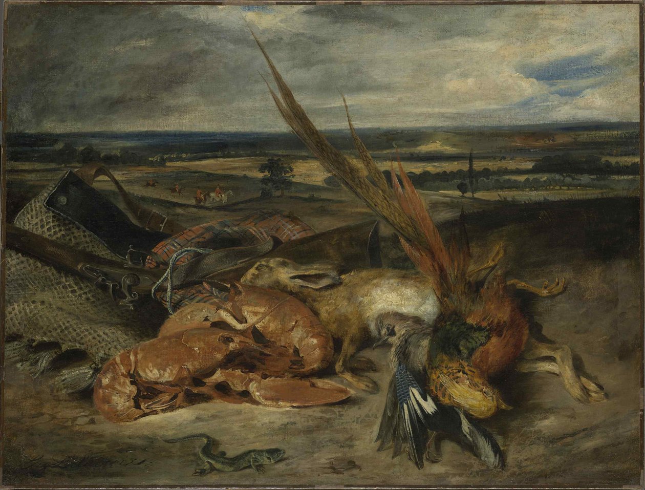 Stilleben med en hummer, 1827. av Ferdinand Victor Eugene Delacroix