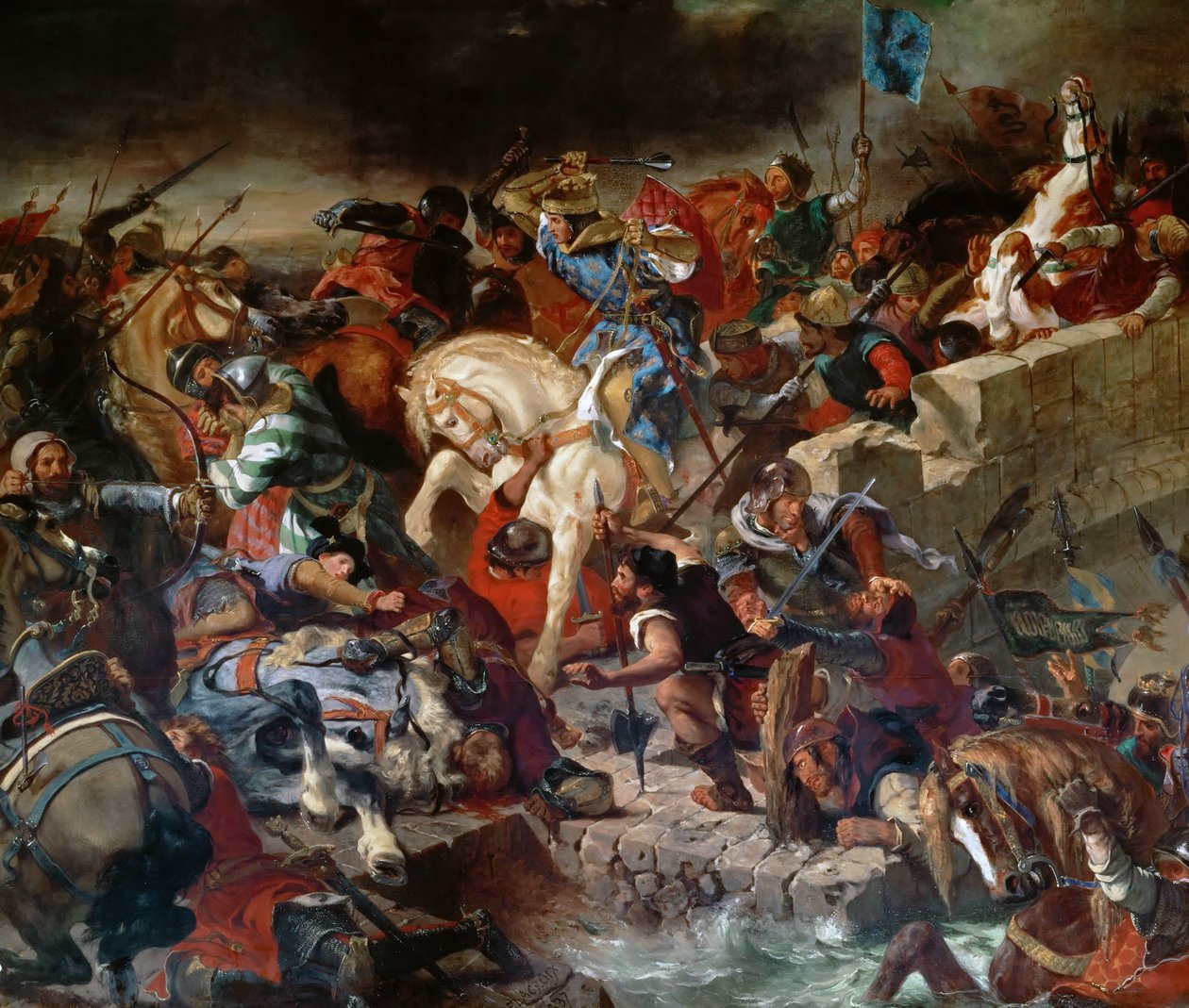Slaget ved Taillebourg, 21. juli 1242 av Ferdinand Victor Eugene Delacroix