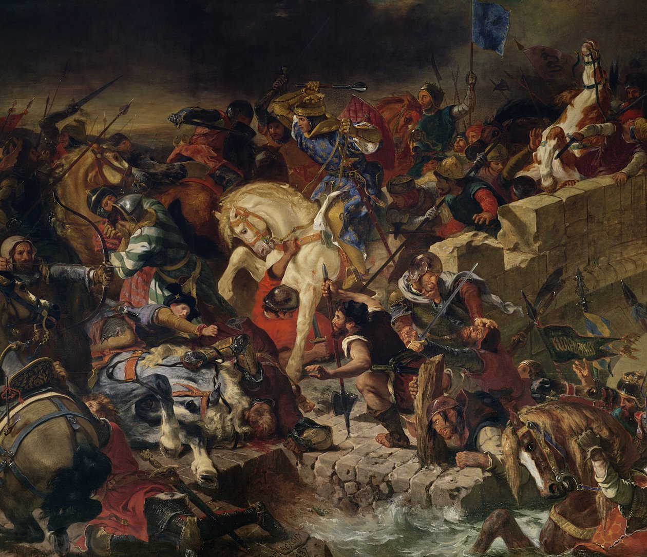 Slaget ved Taillebourg, 21. juli 1242 av Ferdinand Victor Eugene Delacroix