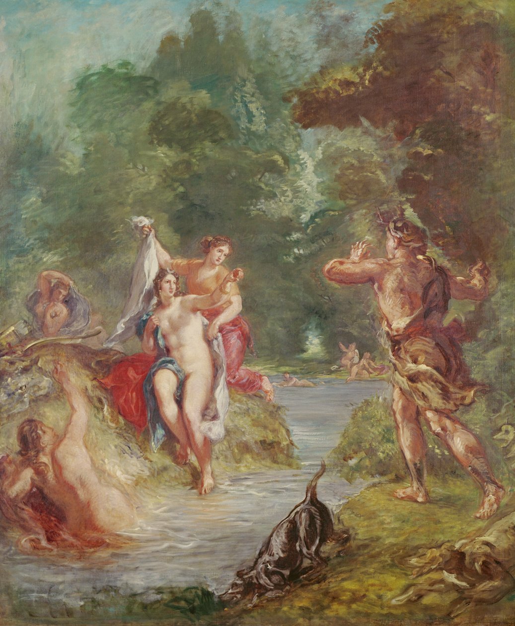 De fire årstidene, Sommer: Diana og Actaeon, 1862 av Ferdinand Victor Eugene Delacroix