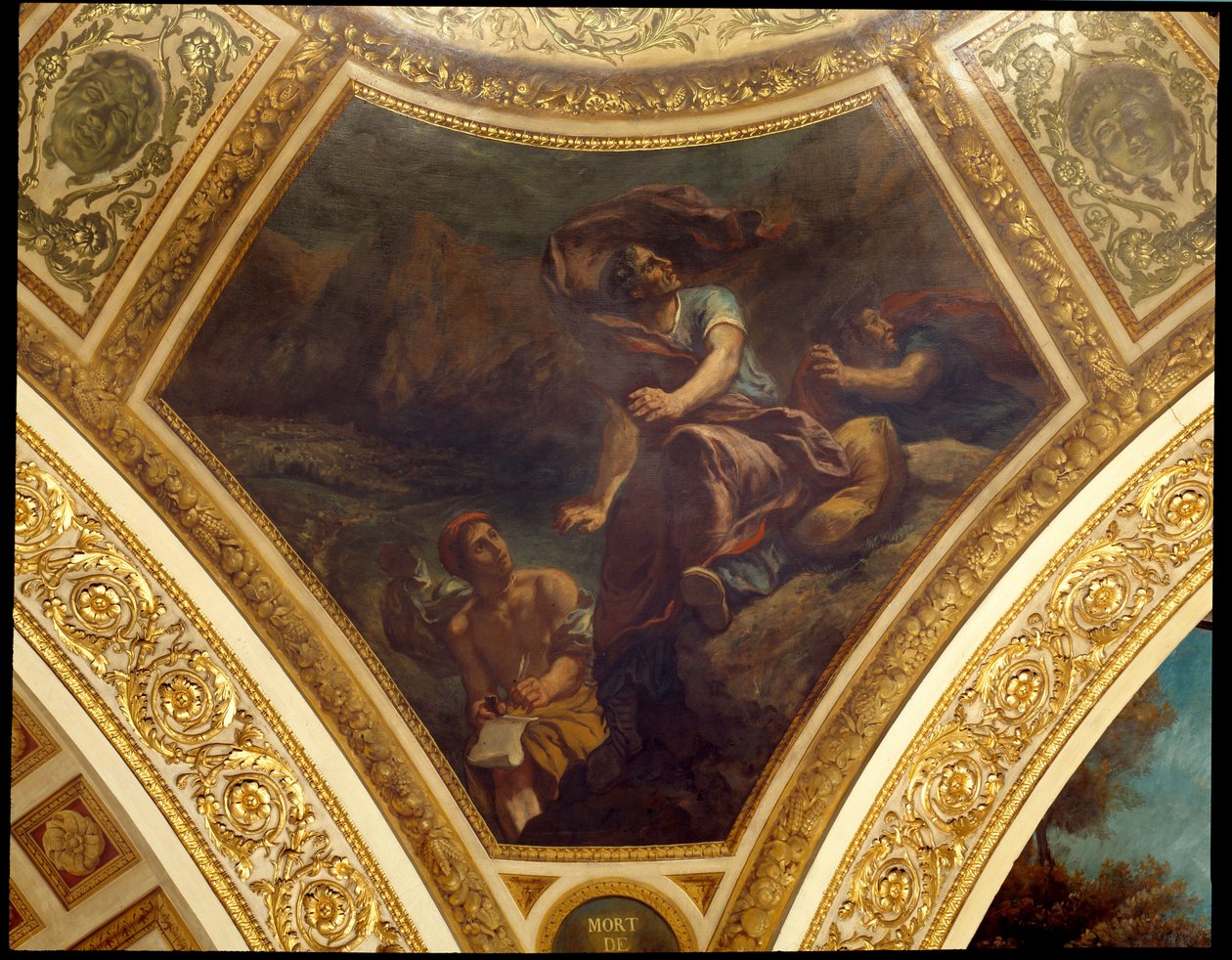 Plinius den eldstes død (23–79 e.Kr.) under utbruddet av Vesuve-maleriet av Eugene Delacroix (1798–1863) som dekorerte kuppelen til Bibliotheque of the National Assembly av Ferdinand Victor Eugene Delacroix