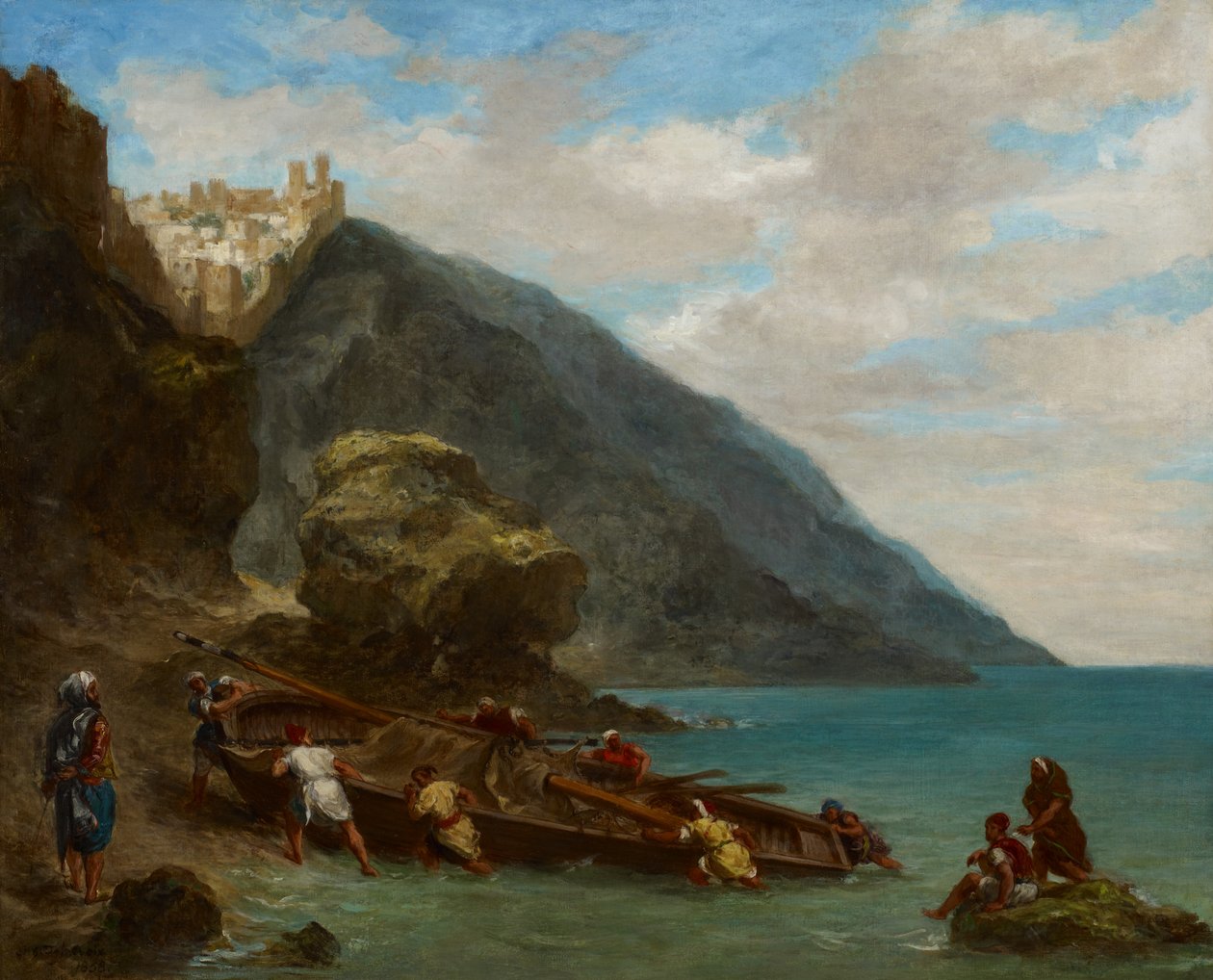 Utsikt over Tanger fra kysten av Ferdinand Victor Eugene Delacroix