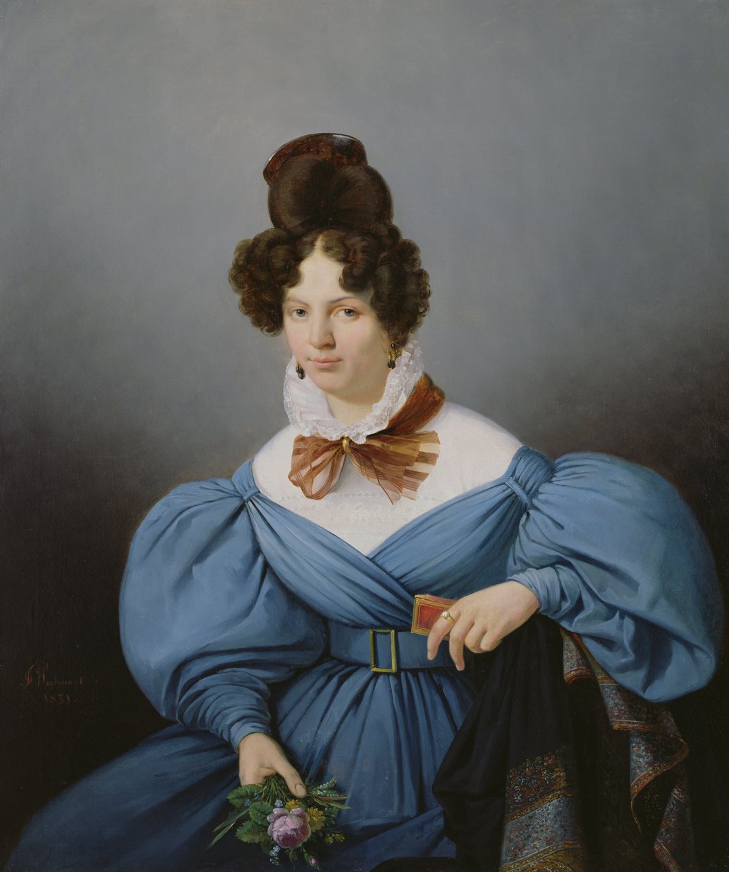 Portrett av en dame, ca. 1830 av Ferdinand Wachsmuth