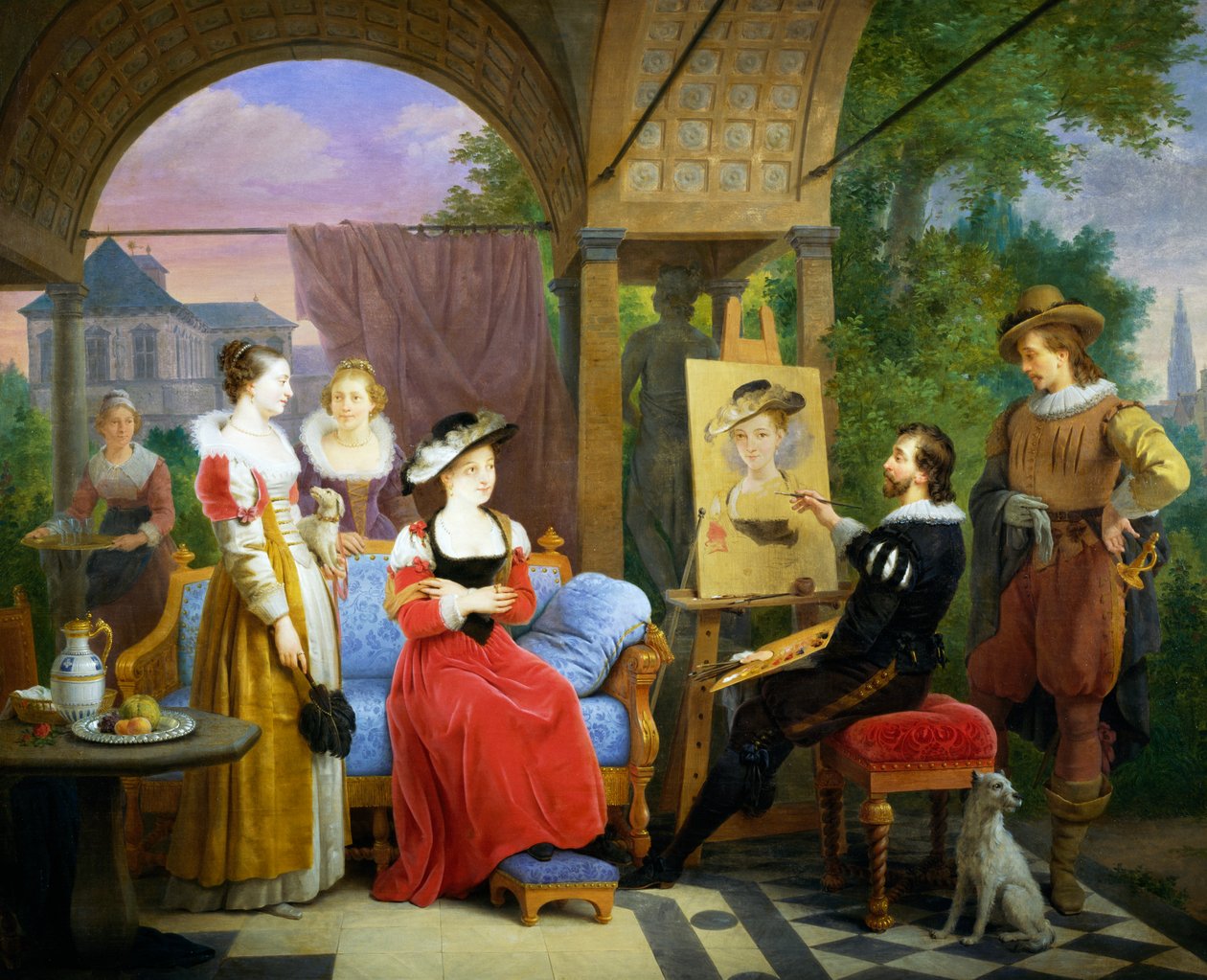 Rubens mens han malte stråhatten i studioet sitt av Ferdinand de Braekeleer