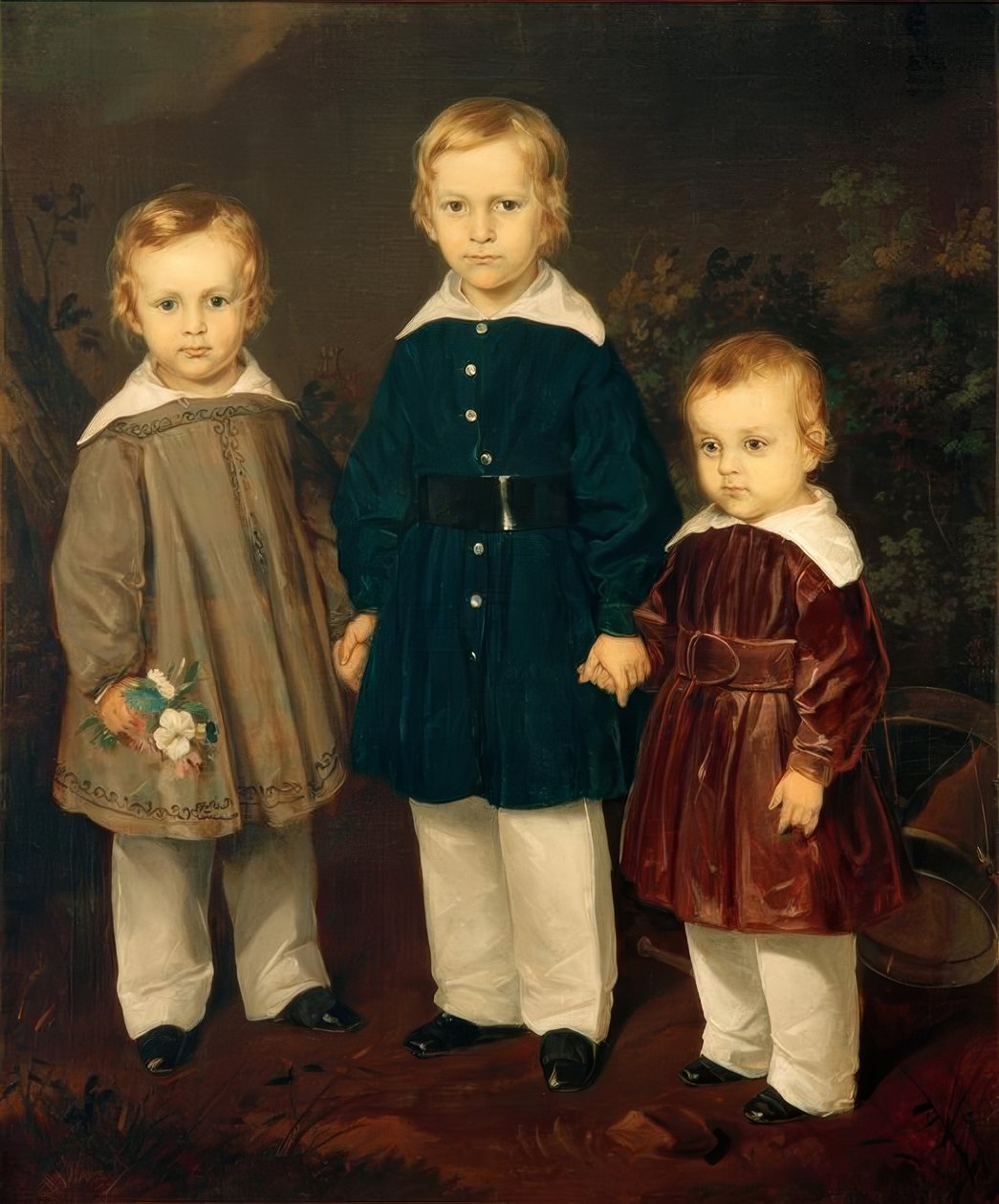 F. v. Rayski, de tre sønnene til Freiherr von Bechtolsheim av Louis Ferdinand von Rayski
