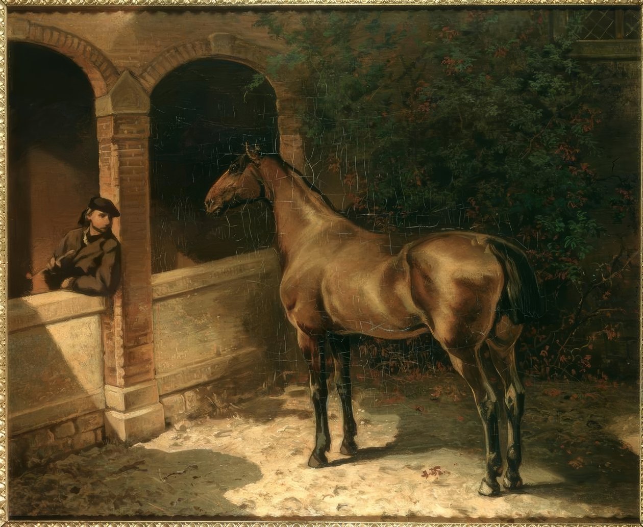 Hest og røyker av Louis Ferdinand von Rayski