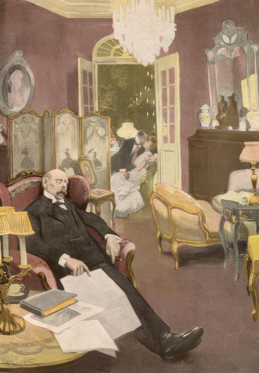 Ah, det var en vakker drøm: et juletre, og alle min kones elskere var knyttet til det! av Ferdinand von Reznicek