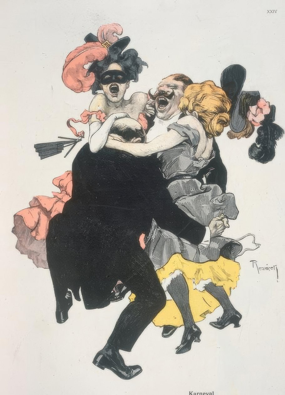 Karneval / - - Vi holder fast og trofast sammen - hipp hipp hurra! -- av Ferdinand von Reznicek