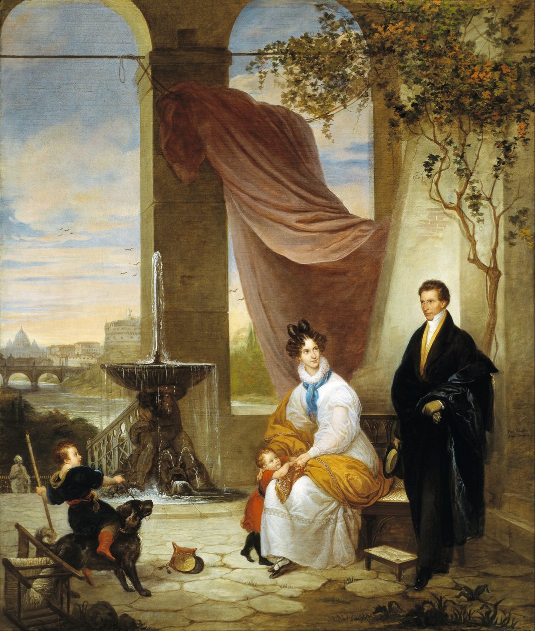 Charles Izard Manigault og hans familie i Roma av Ferdinando Cavalleri