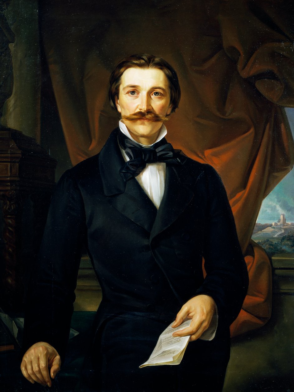 Grev Carlo Coronini av Ferdinando Bassi (1819-1883) av Ferdinando Bassi