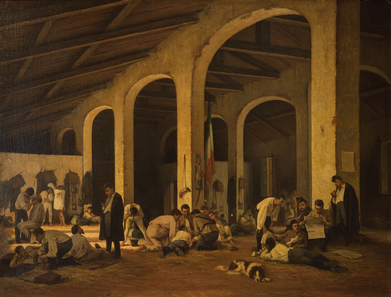 Frivillige toskanske kunstnere i brakkene i Modena av Ferdinando Buonamici