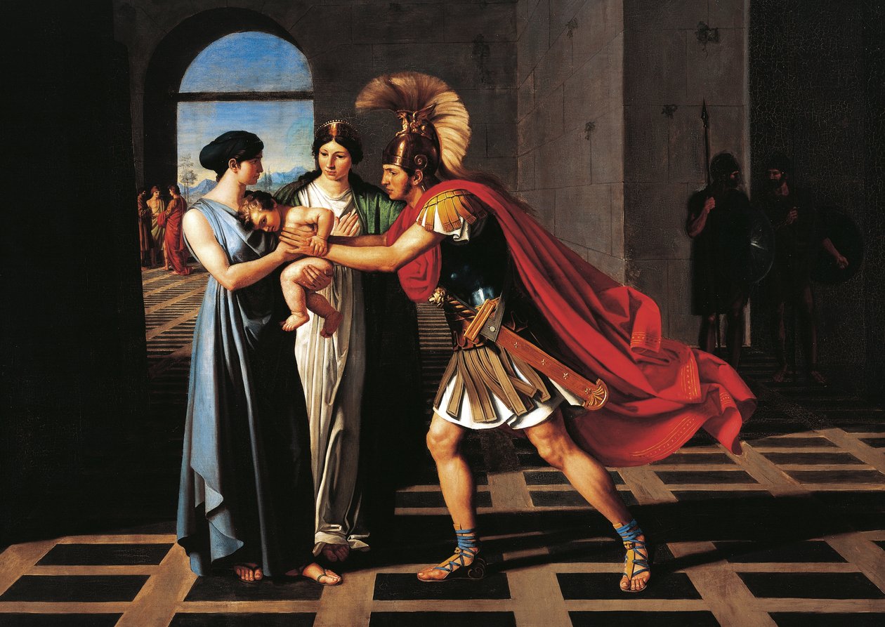 Andromache avskjærer Hector ved Scaean-porten av Ferdinando Castelli