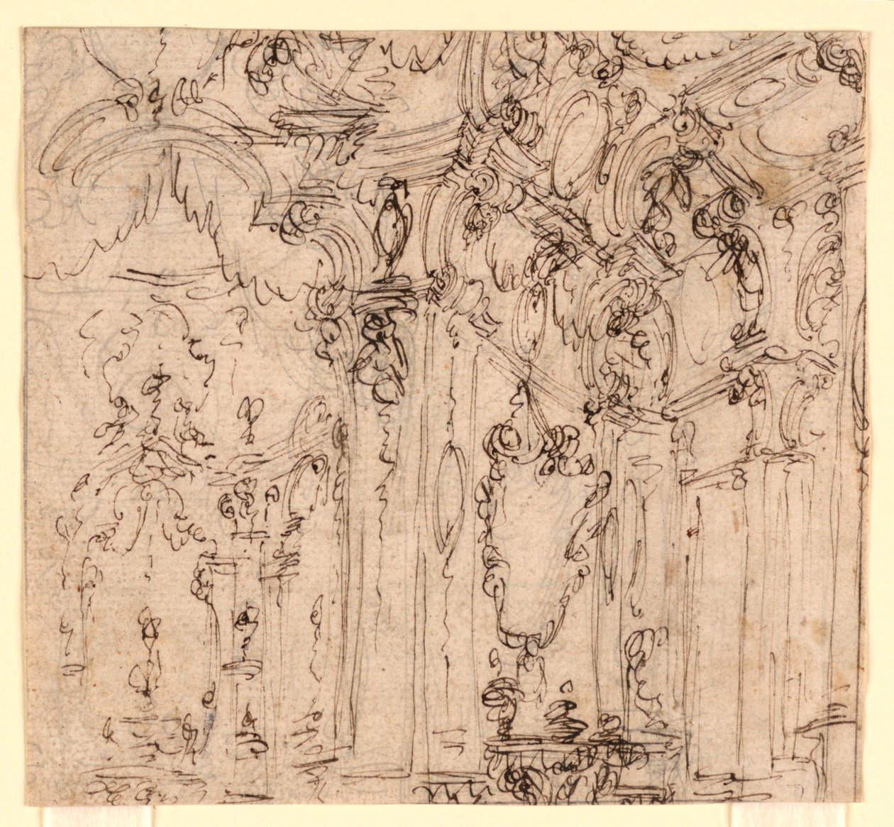 Scenedesign: Hall i et palass av Ferdinando Galli Bibiena