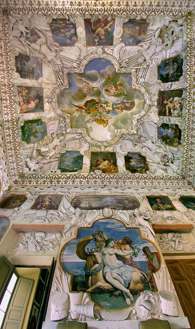 Utsikt over Sala degli Stucchi av Ferdinando Galli and Bibiena Francesco Galli Bibiena