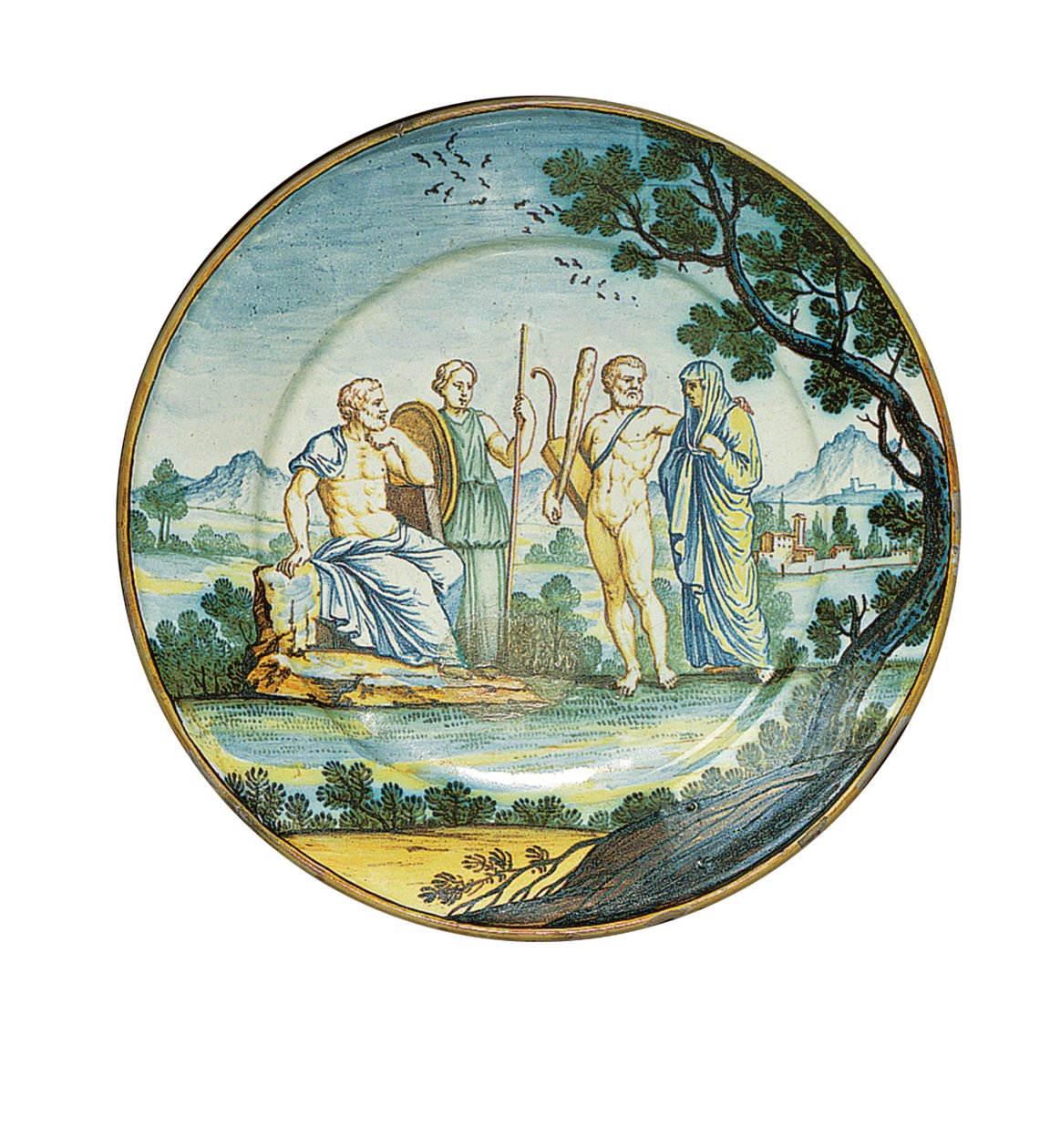 Siena-plate, med Hercules som bringer Alcestis til kong Admetus, ca. 1745 av Ferdinando Maria Campani
