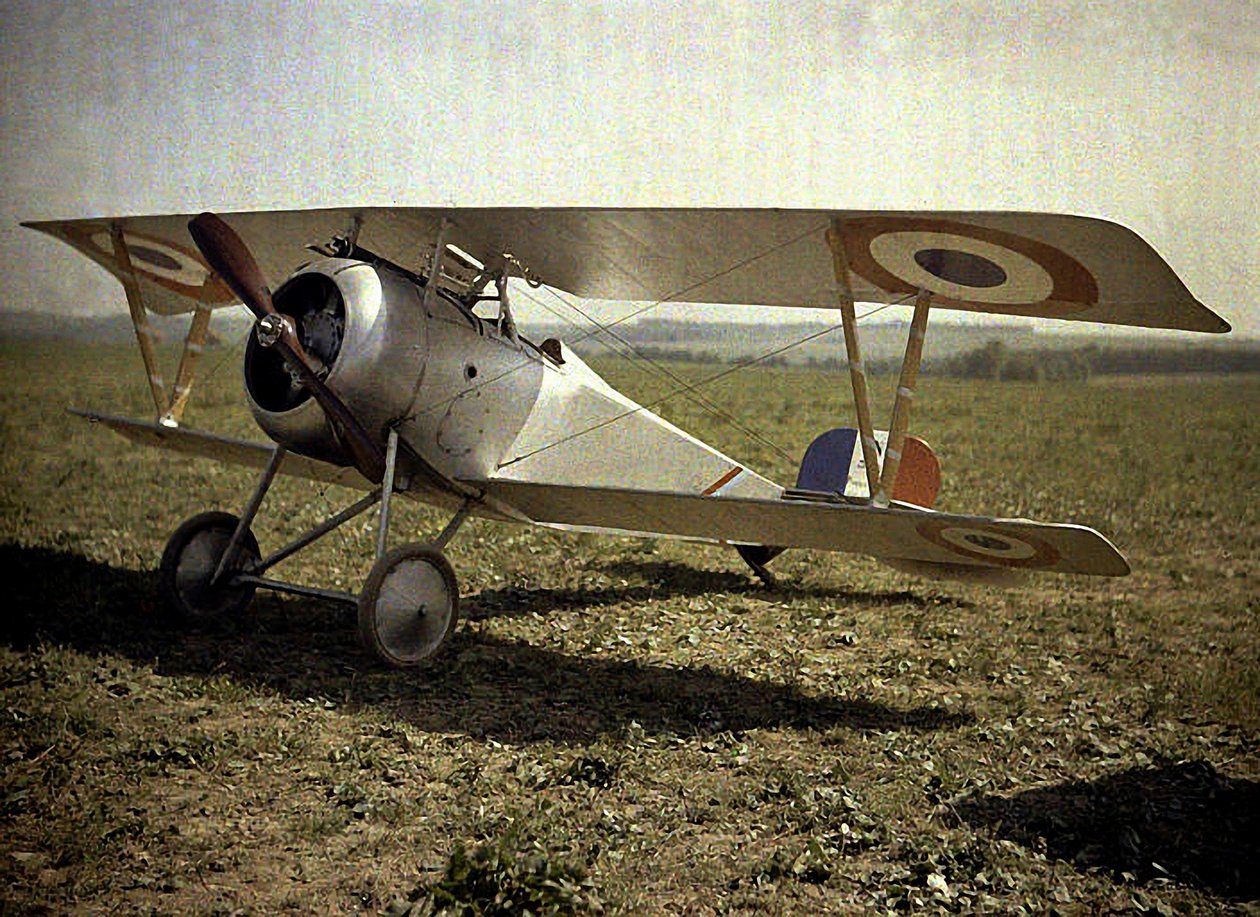 Nieuport biplan, Aisne, Frankrike, 1917 (autokrom) av Fernand Cuville