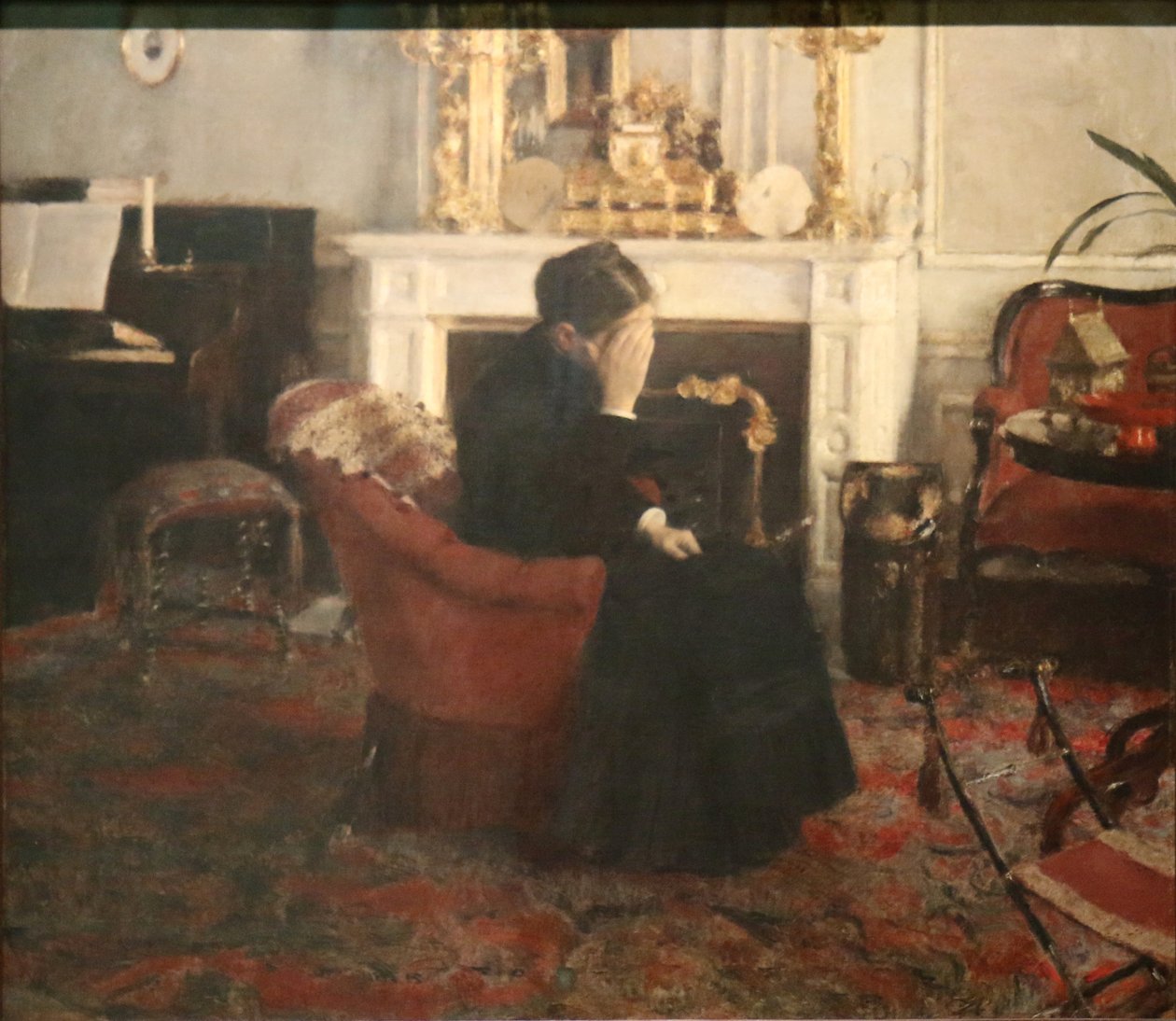 En ecoutant du Schumann Engelsk: Lytte til musikk av Schumann Nederlands: Lytte til musikk av Scumannn av Fernand Khnopff