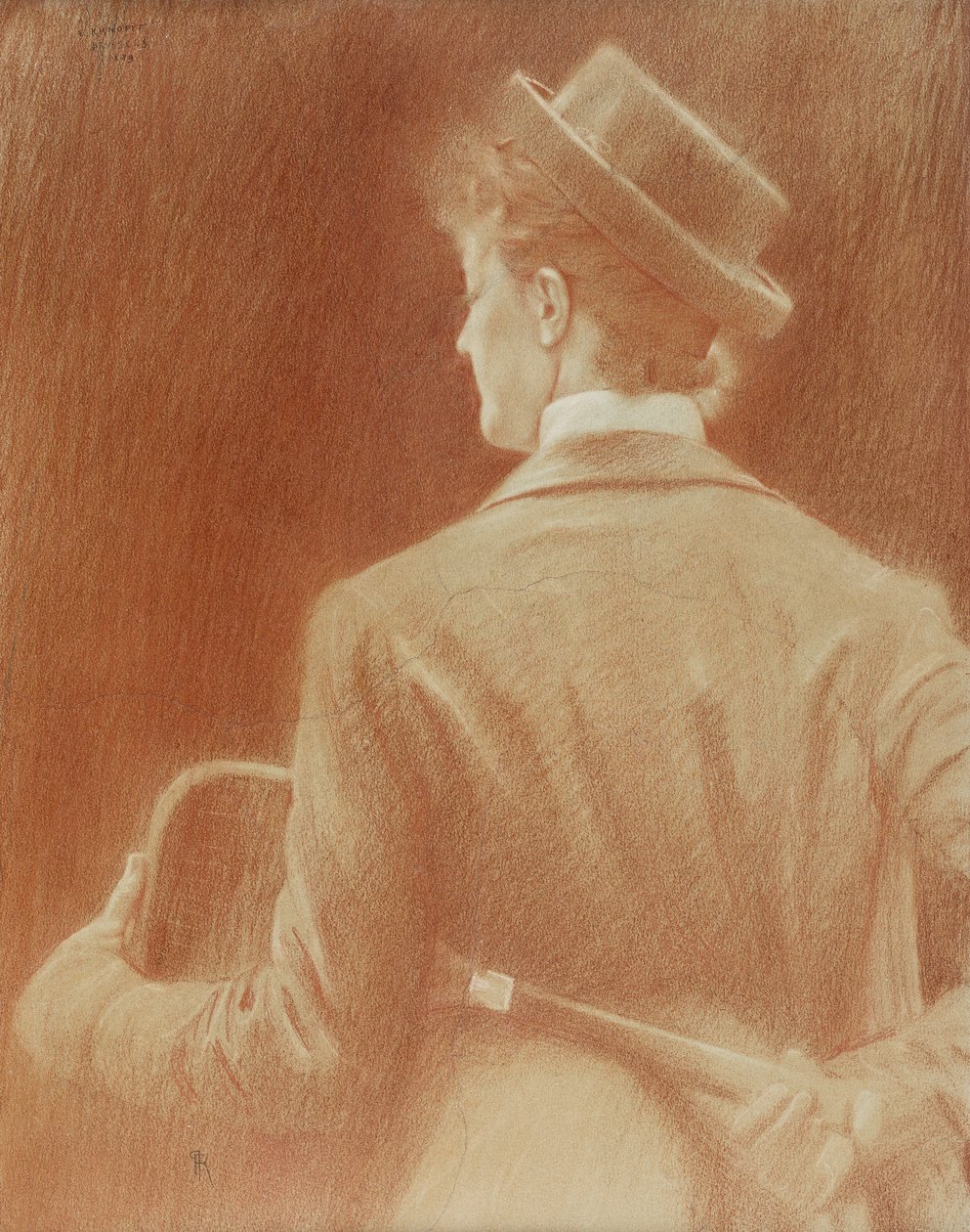 En tennisspiller; Studie for "Memories"; En tennisspiller; Studie for "Memories", 1889 av Fernand Khnopff