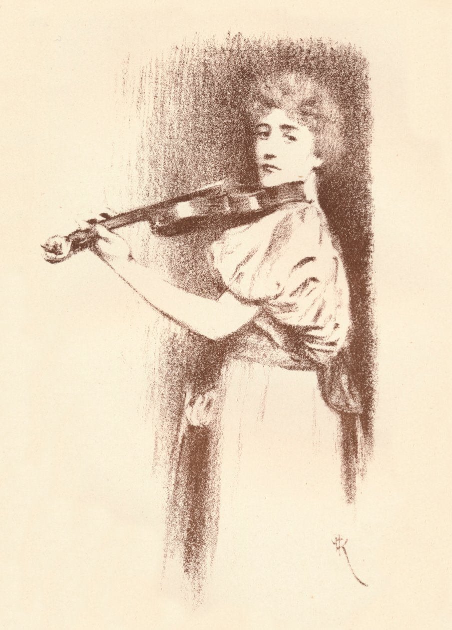 En fiolinist, ca 1898 av Fernand Khnopff